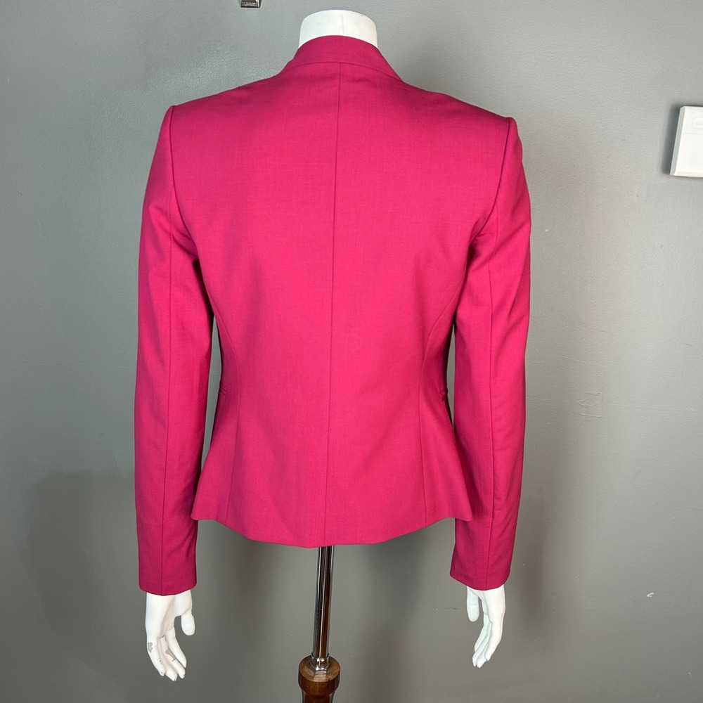 Theory Lanai Blazer size 4 Stretch Wool Blazer Open Front Office Colorful Slim - Picture 5 of 10